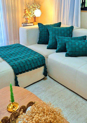 Kit 4 Almofadas + Peseira Trancê | Artesanal e Sustentável