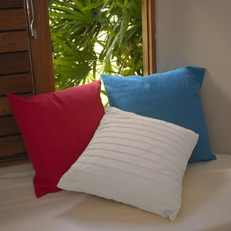 Capa de Almofada Drapeada 100% algodão.