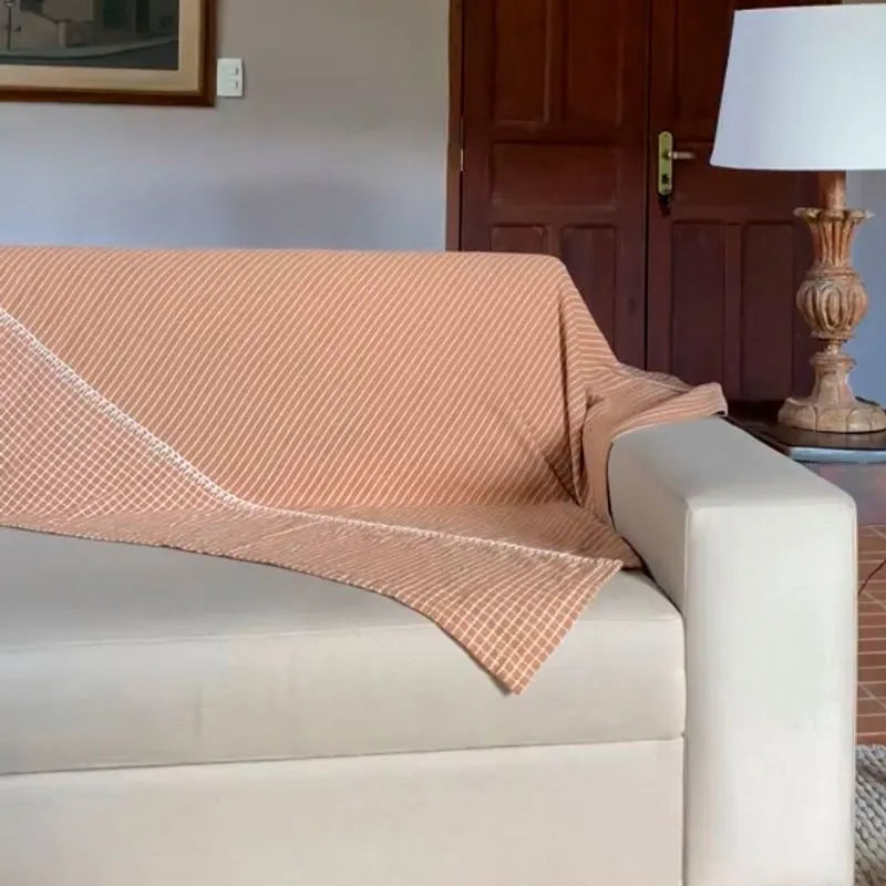 Manta Para Sofá Risca de Giz