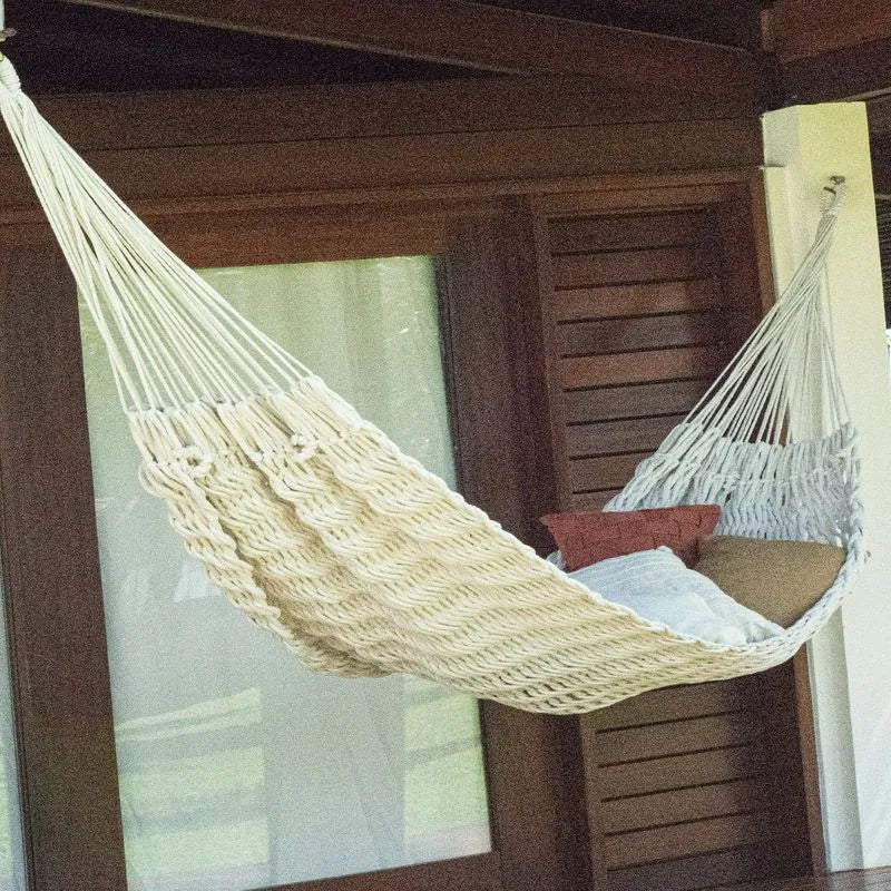 Rede de Descanso Solteiro  Entrançada de Corda Cru