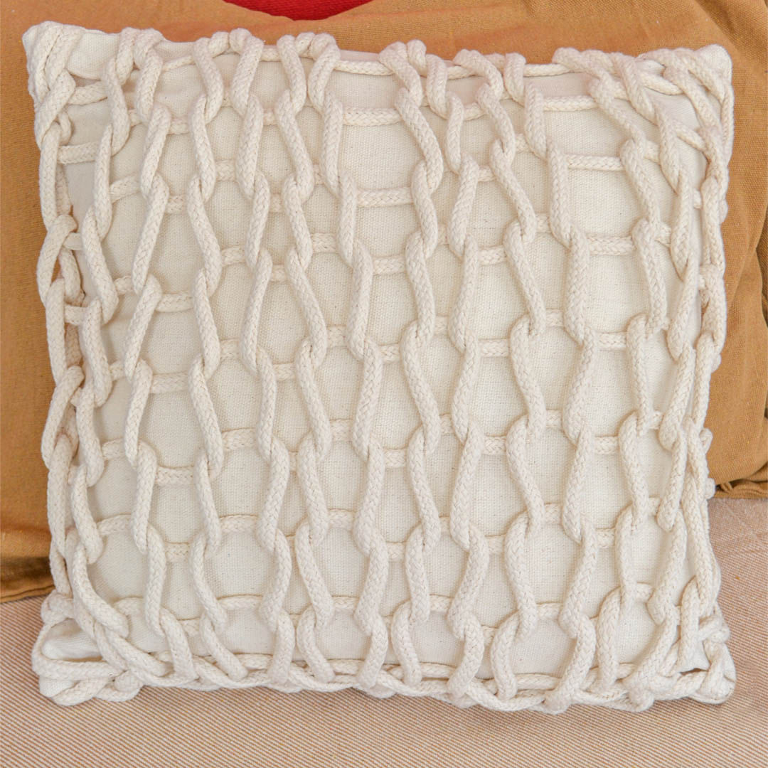 Capa de Almofada Ponto Crochê