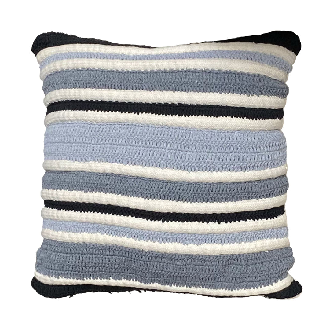Capa  de Almofada Listras Crochê